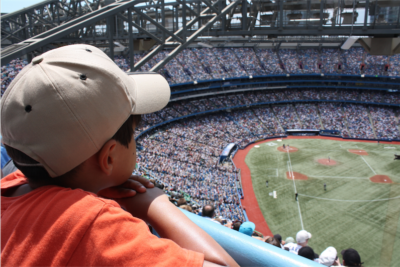 Child at a MLB Baseball Game Looking at the field